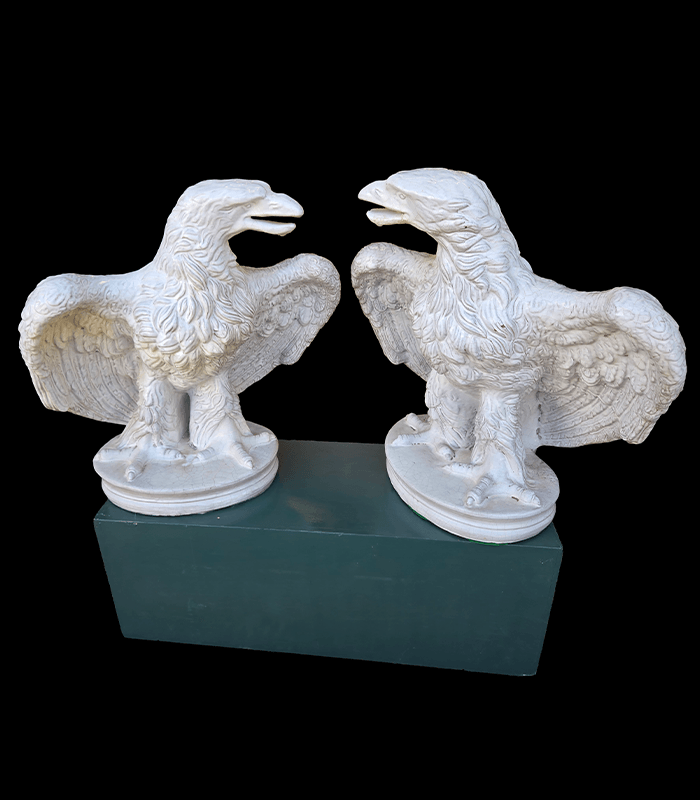 Terra Cotta Eagles 01a Pair of Italian Terra Cotta Eagles - Image 1