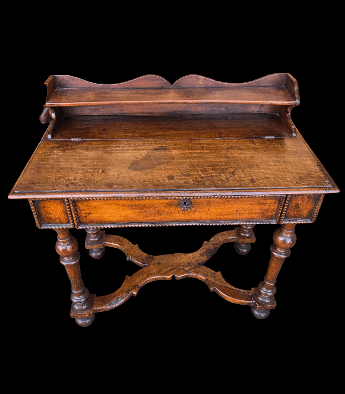 18th C Writing Table 01 18th Century Italian Walnut Dressing Table - Image 1