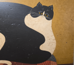 Black & White Cat on Pillow Painting by Warren Kimble - Image 2